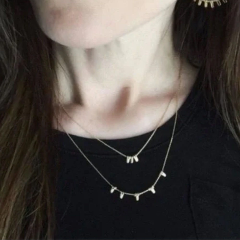 Stella & Dot Delicate Petal Necklace-Gold
